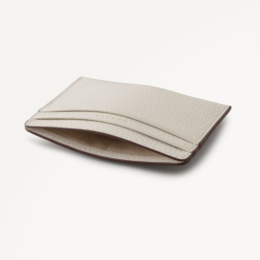 Dukes Place Leather Small Card Holder in Chalk  - 113376