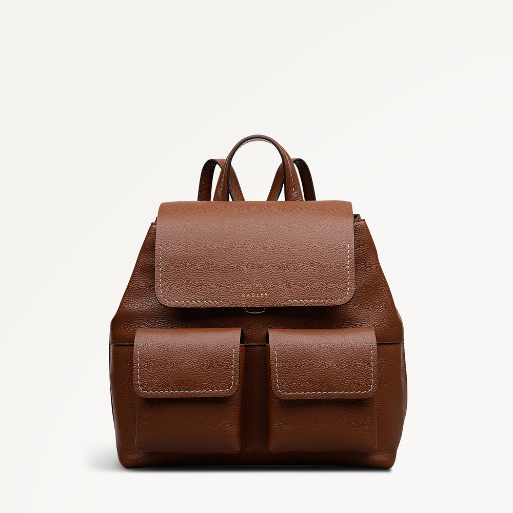 Burton Way Medium Flapover Backpack Cognac - 113395