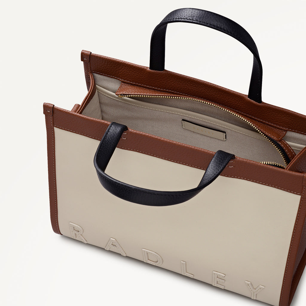 Alba Place - Colourblock Small Ziptop Satchel  Salt - 113404