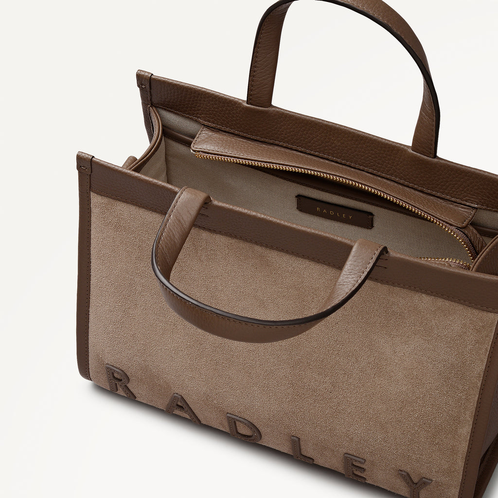 Alba Place - Suede Small Ziptop Satchel Coffee - 113405