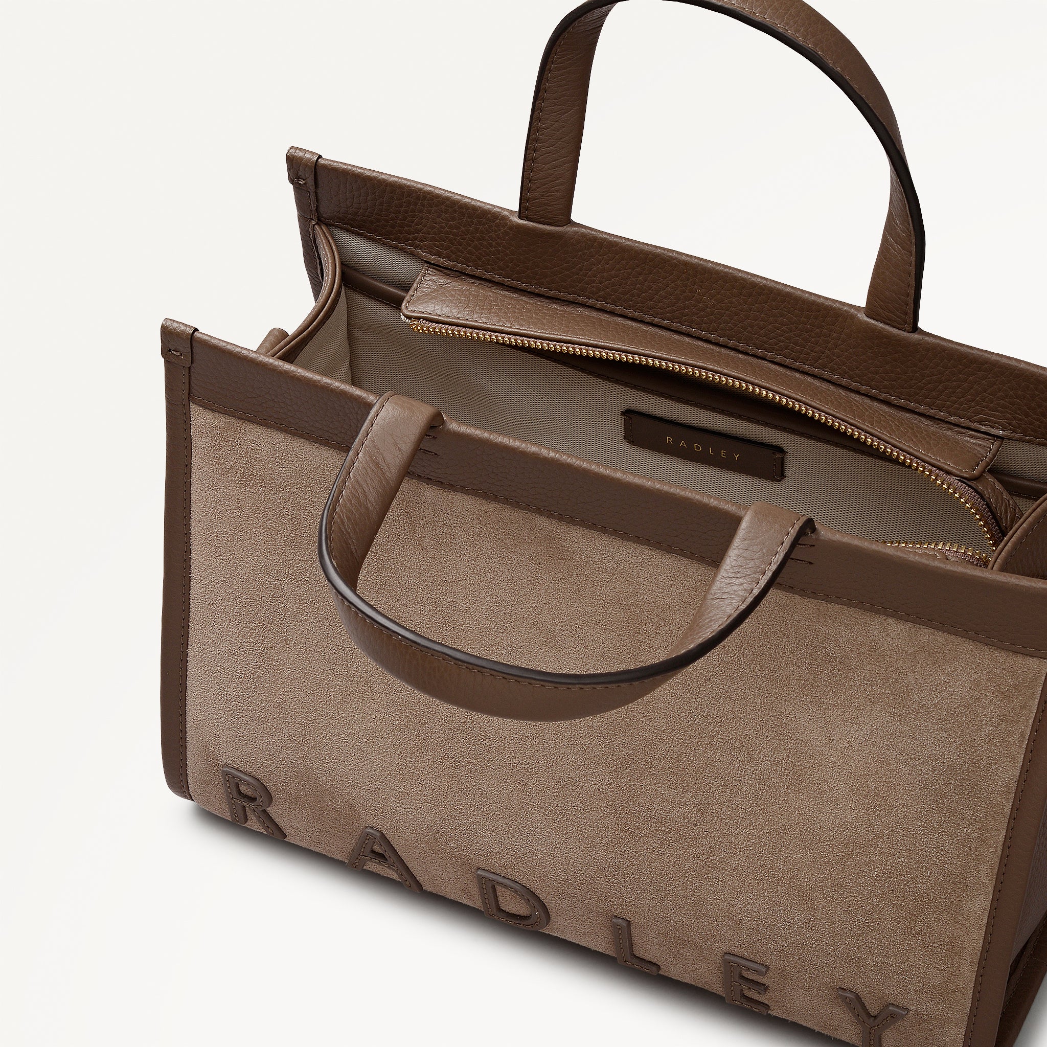 Alba Place - Suede Small Ziptop Satchel Coffee - 113405