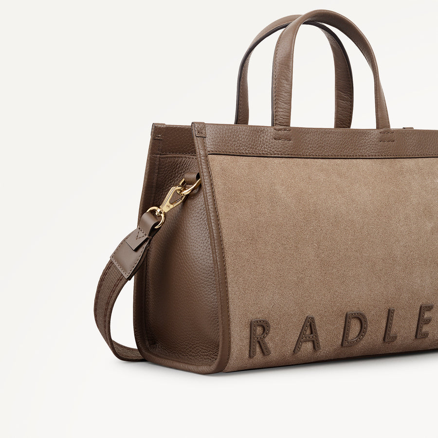 Alba Place - Suede Small Ziptop Satchel Coffee - 113405