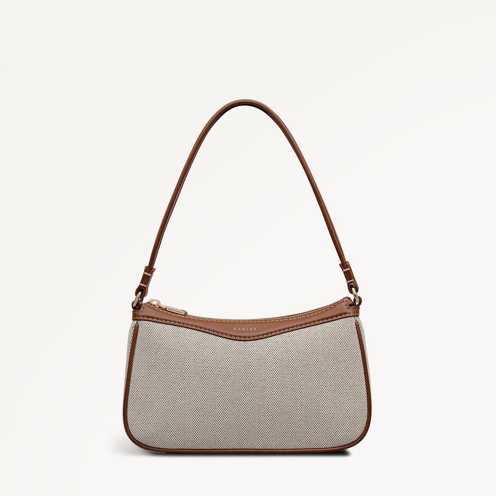 Albany Avenue - Canvas Medium Ziptop Shoulder Natural - 113406