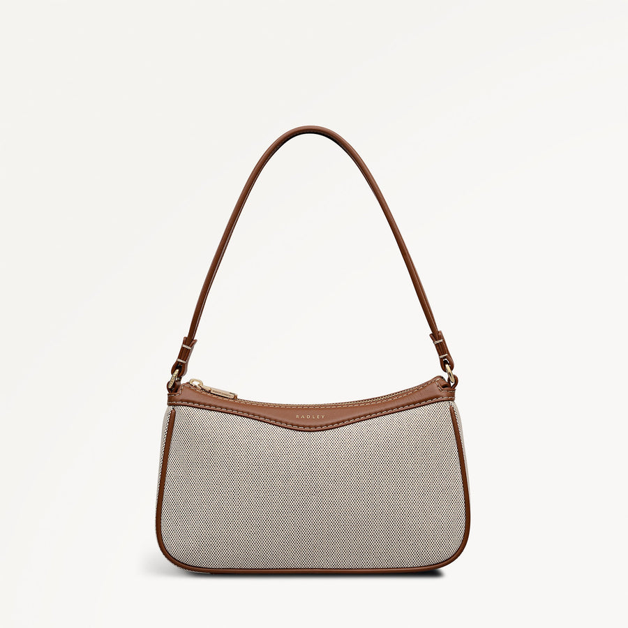 Albany Avenue - Canvas Medium Ziptop Shoulder Natural - 113406