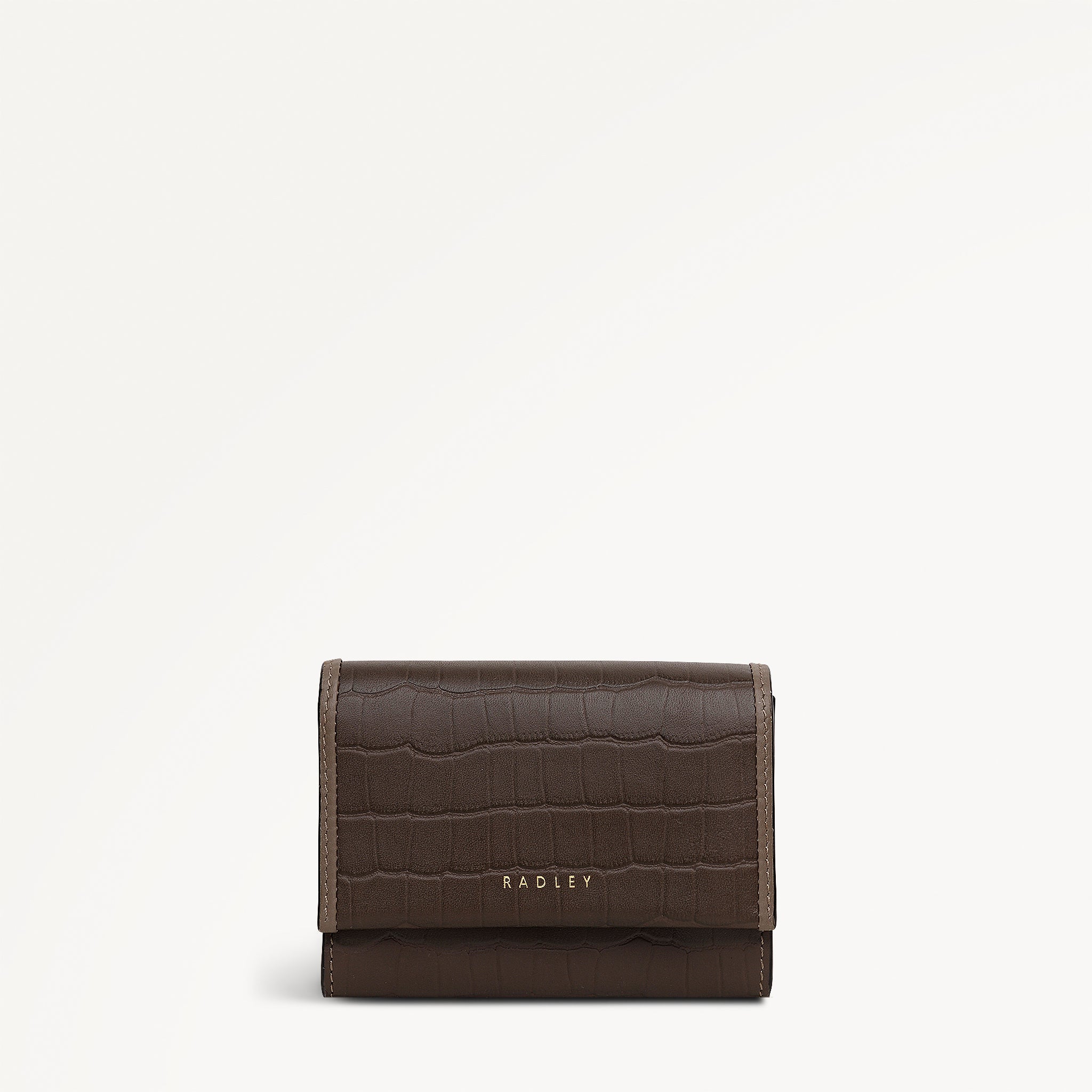 Alba Place - Faux Croc Medium Flapover wallet Coffee - 113419