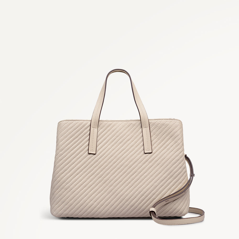 DUKES PLACE - QUILT MEDIUM ZIPTOP Satchel SALT