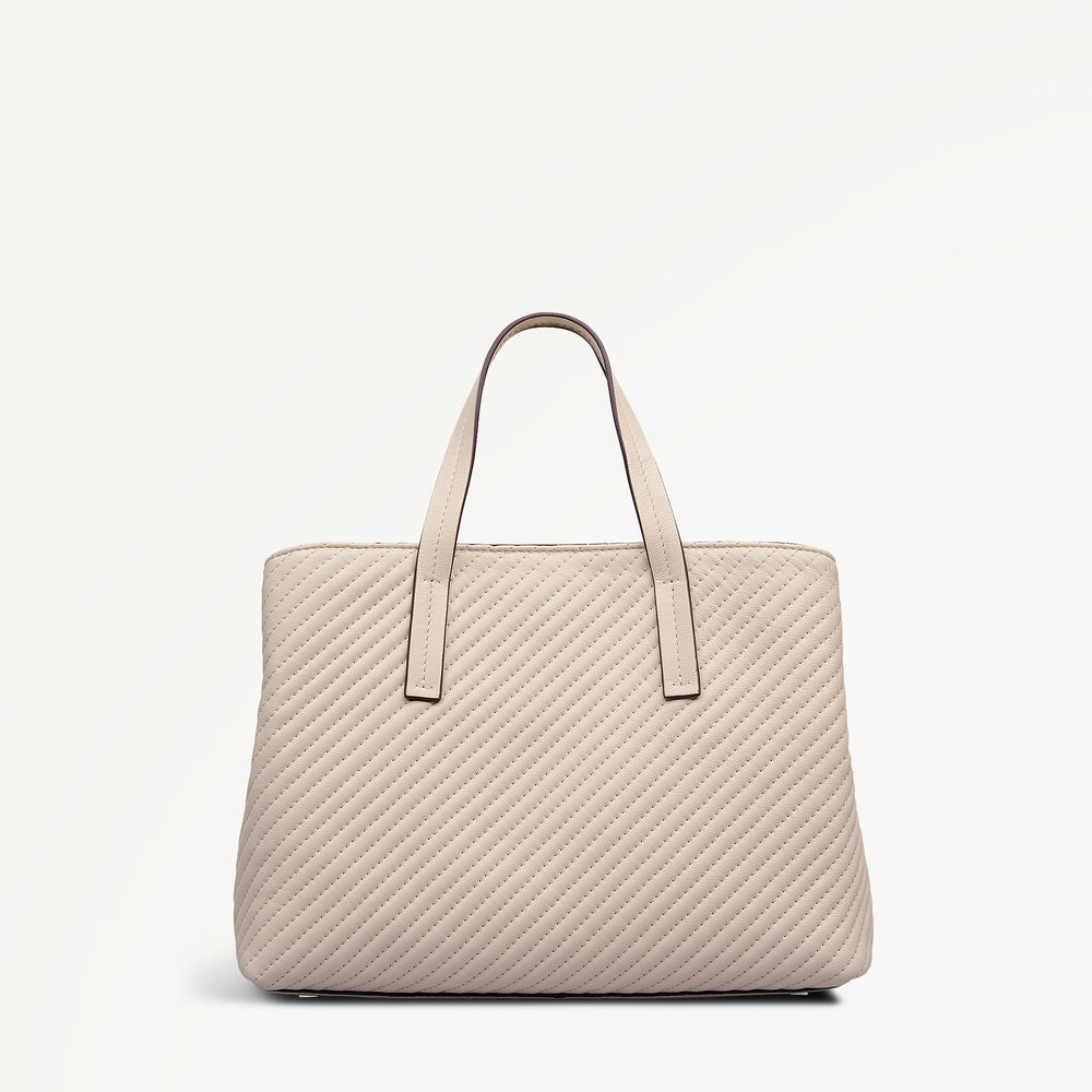 DUKES PLACE - QUILT MEDIUM ZIPTOP Satchel SALT