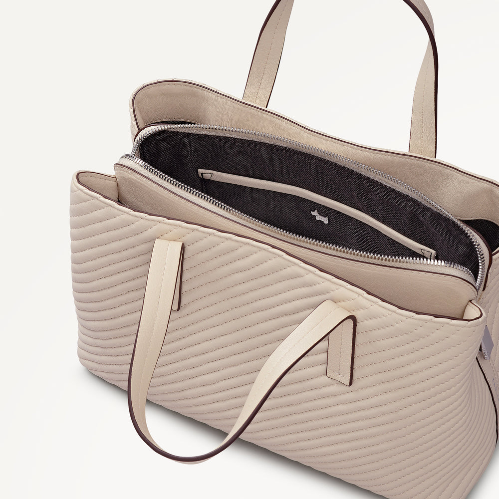 DUKES PLACE - QUILT MEDIUM ZIPTOP Satchel SALT