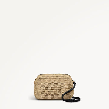 Dukes Place - Raffia Medium Ziptop Cross Body Natural - 113449