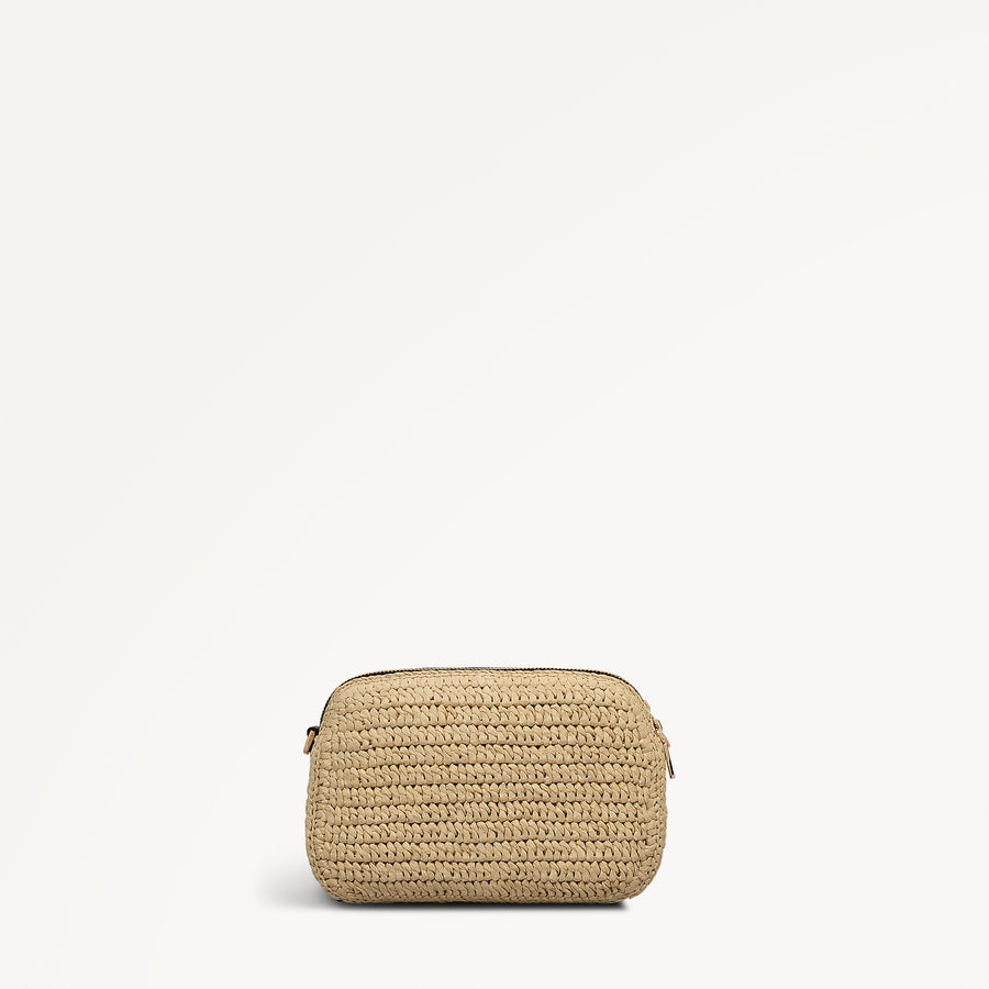 Dukes Place - Raffia Medium Ziptop Cross Body Natural - 113449