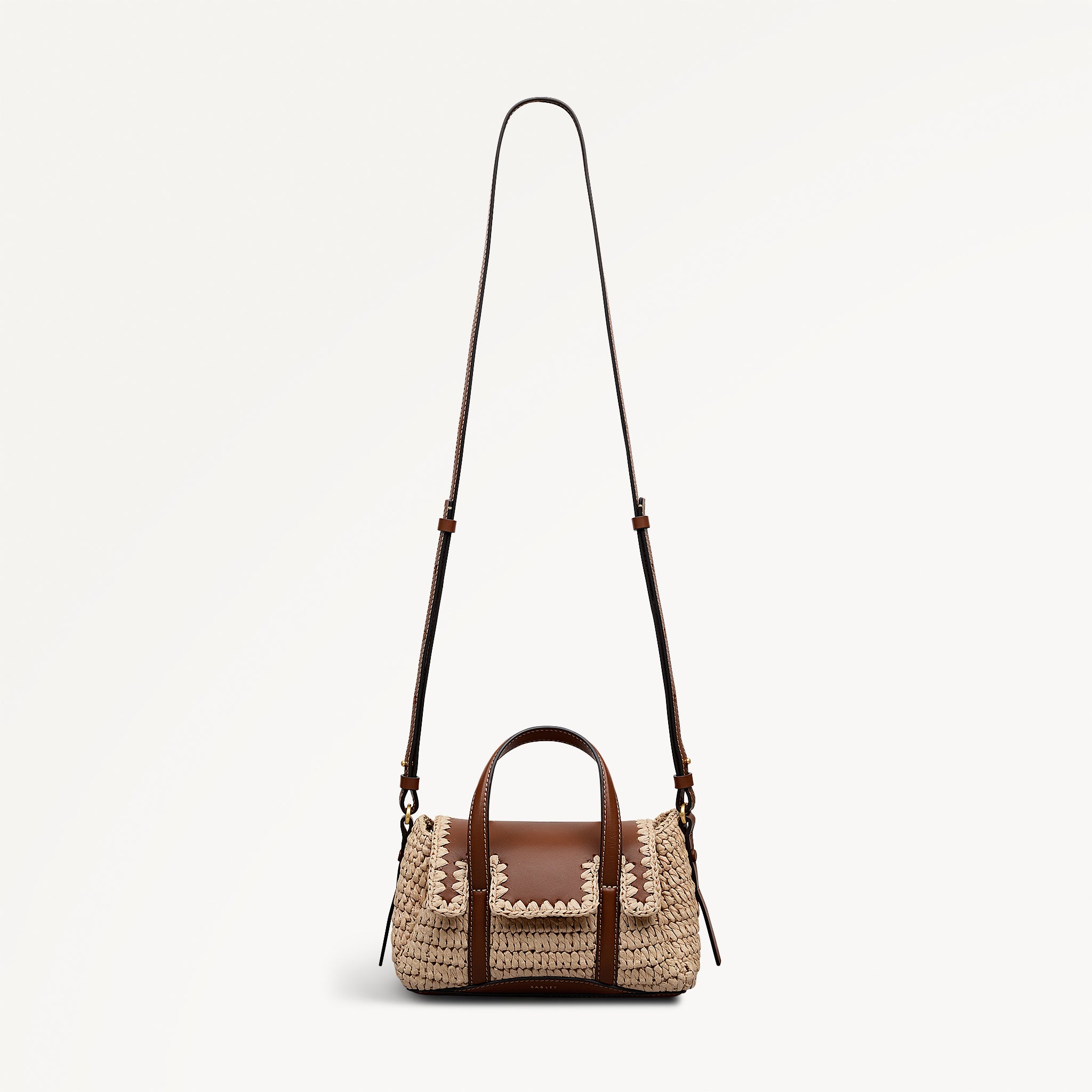 The Chancery - Raffia Small Flapover Satchel Natural - 113457