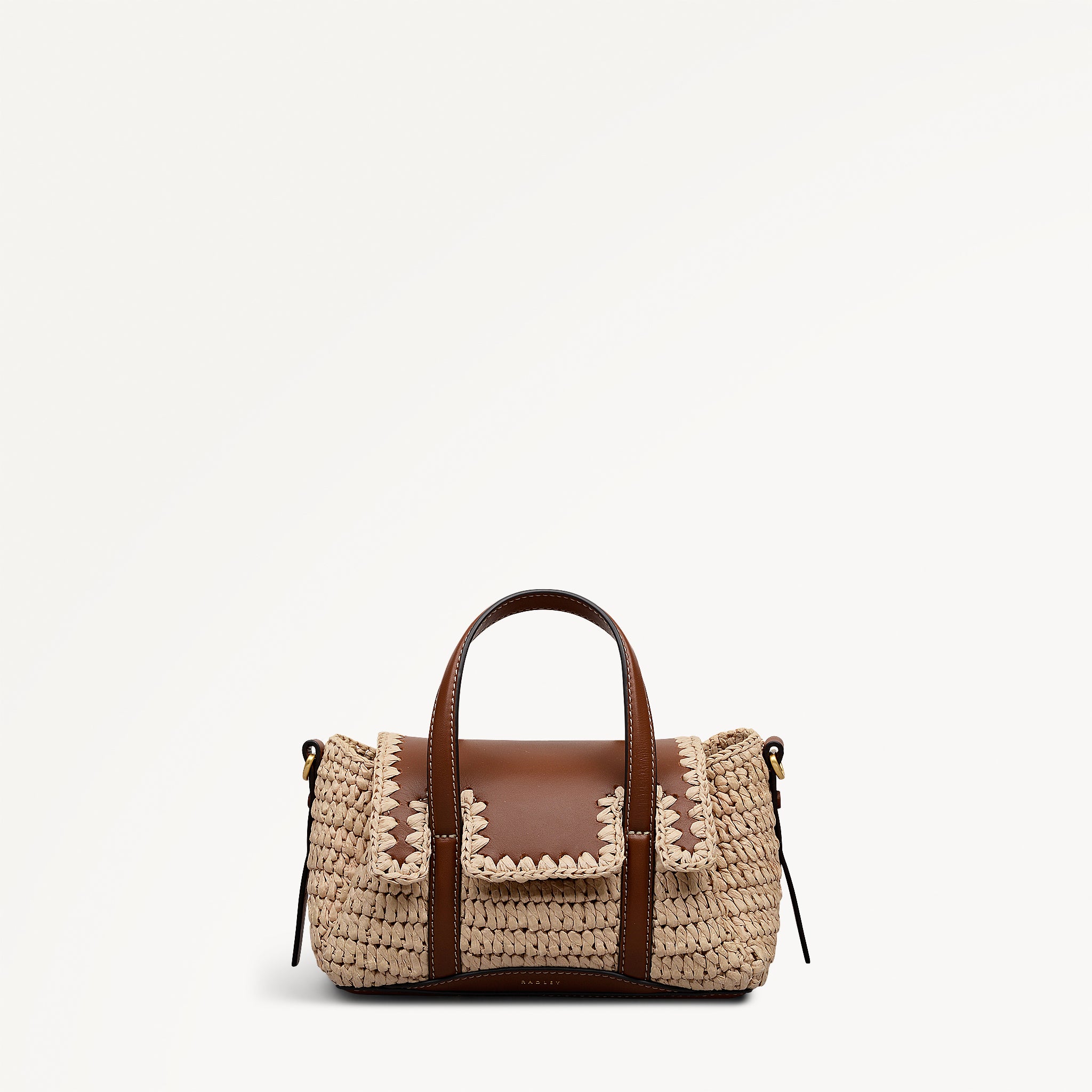 The Chancery - Raffia Small Flapover Satchel Natural - 113457