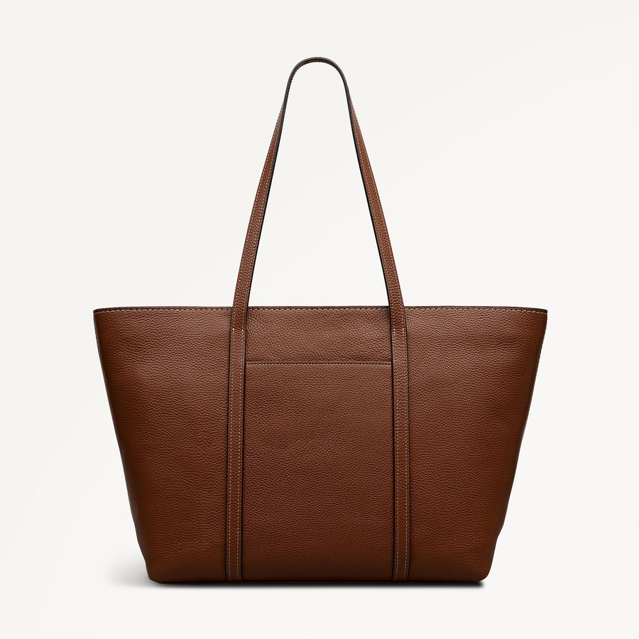 THE WEEKLY LARGE OPEN TOP TOTE COGNAC