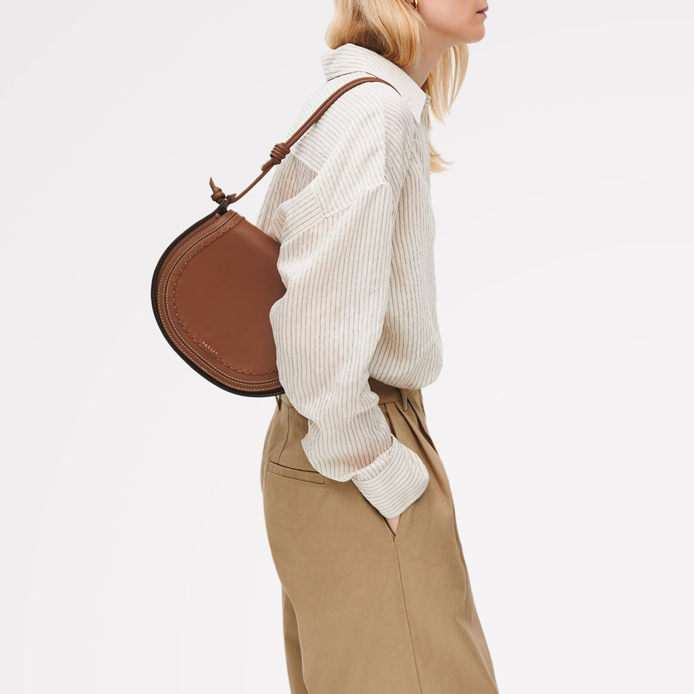 The Camden Medium Flapover Shoulder Cognac - 113467