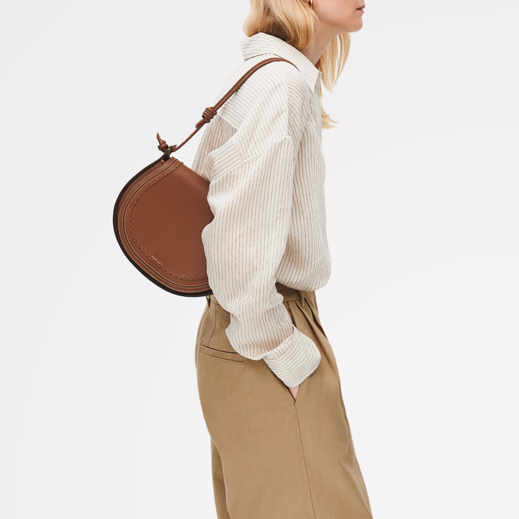 The Camden Medium Flapover Shoulder Cognac - 113467