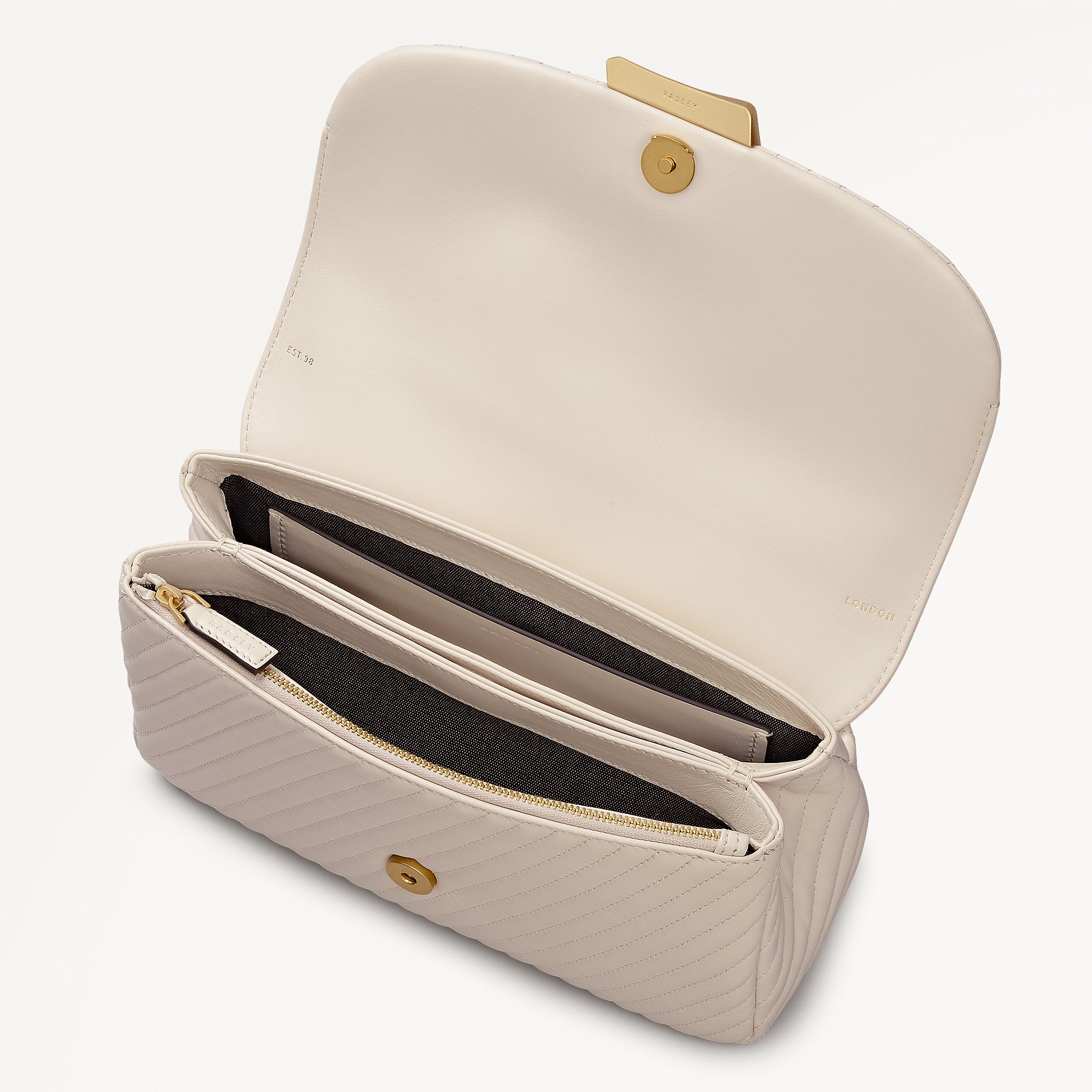 The Belsize - Quilt Medium Flapover Cross Body Salt - 113473