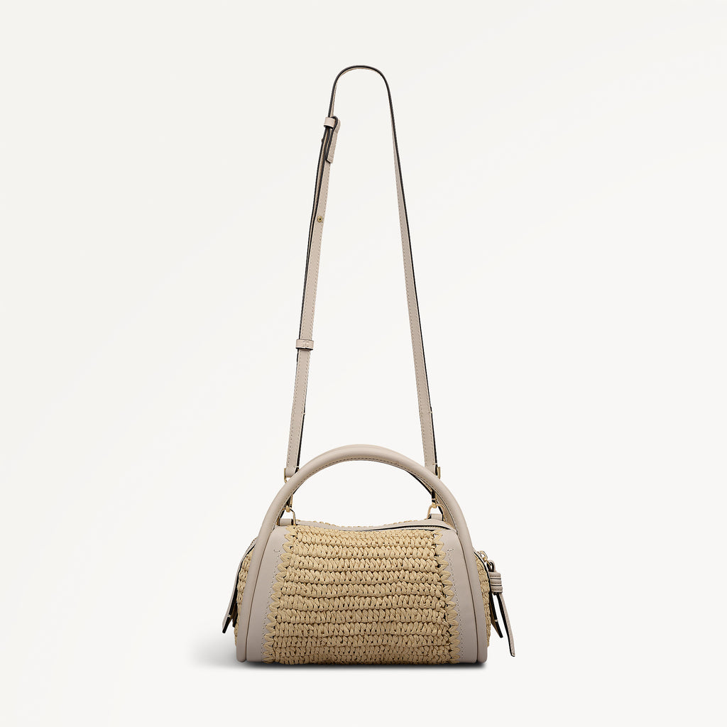 The Golborne - Raffia Small Ziptop Satchel Natural - 113476
