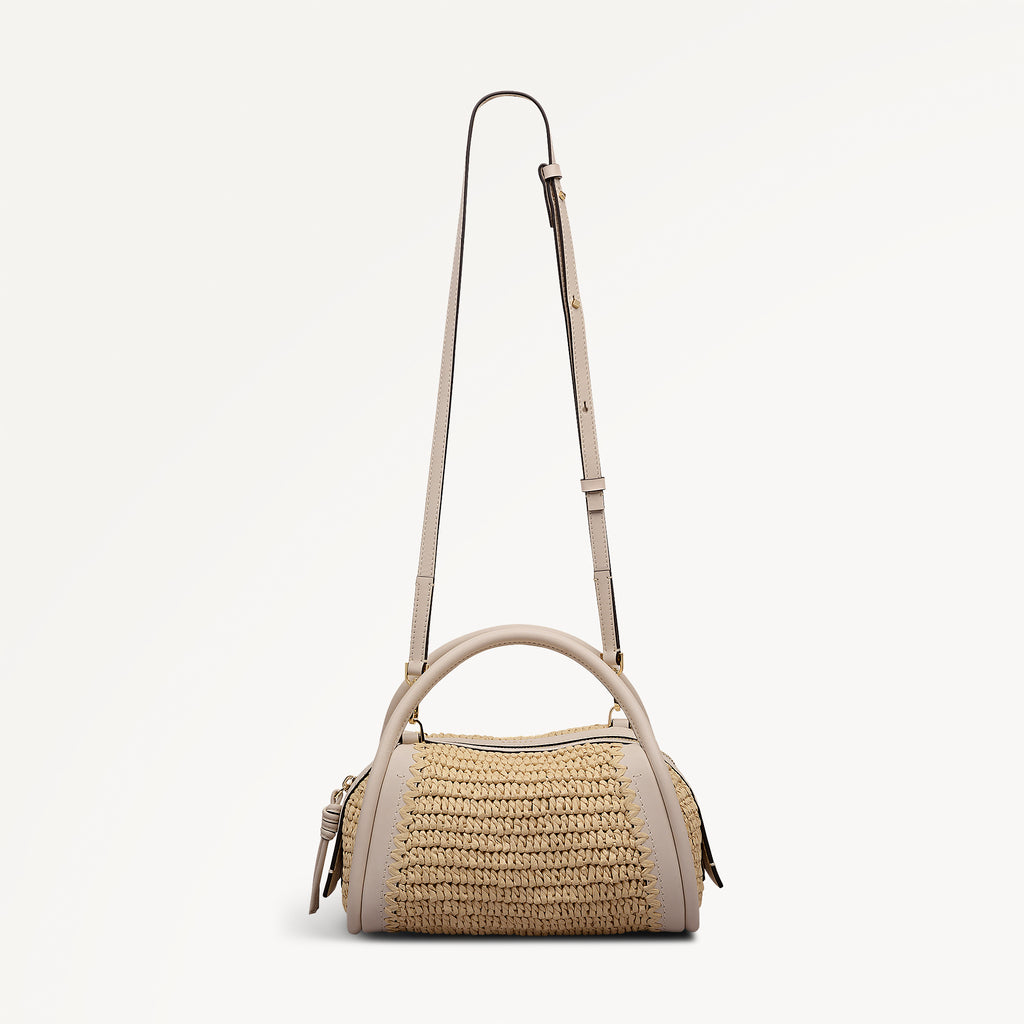 The Golborne - Raffia Small Ziptop Satchel Natural - 113476