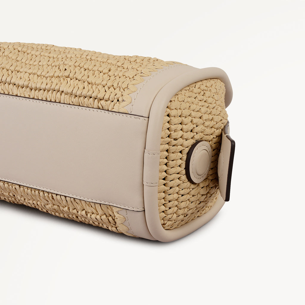 The Golborne - Raffia Small Ziptop Satchel Natural - 113476