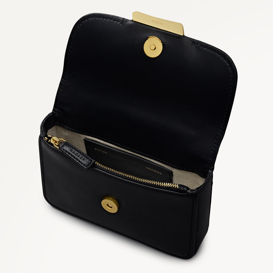 The Belsize Mini Flapover Cross Body Black - 113477