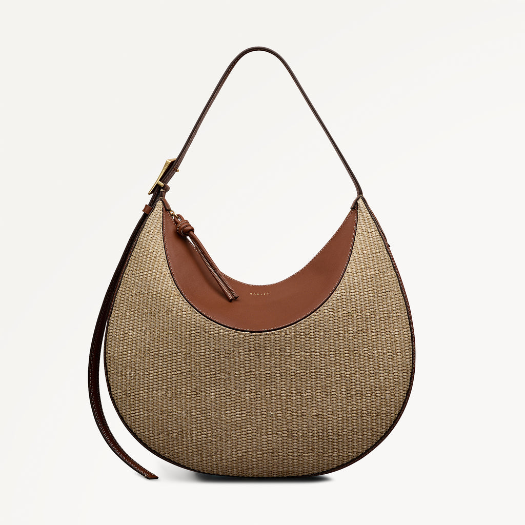 Bliss Crescent - Basket Large Ziptop Shoulder Cognac - 113485