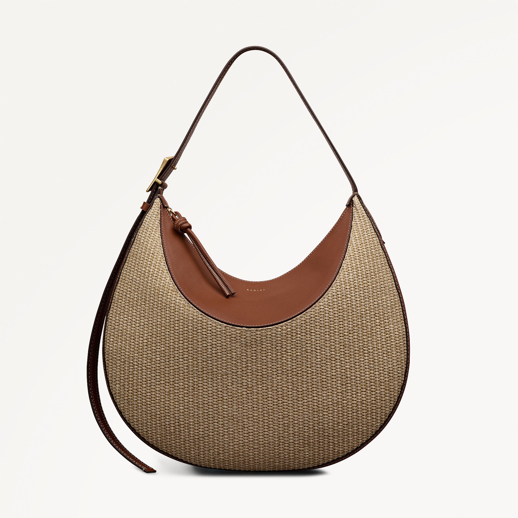 Bliss Crescent - Basket Large Ziptop Shoulder Cognac - 113485