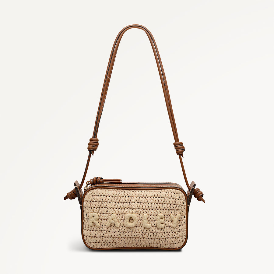 The Camden - Raffia Small Ziptop Shoulder Natural - 113486