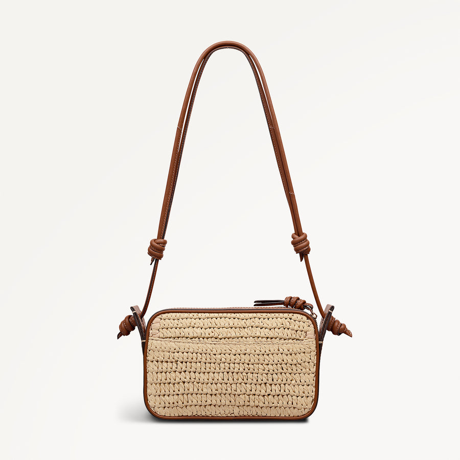 The Camden - Raffia Small Ziptop Shoulder Natural - 113486
