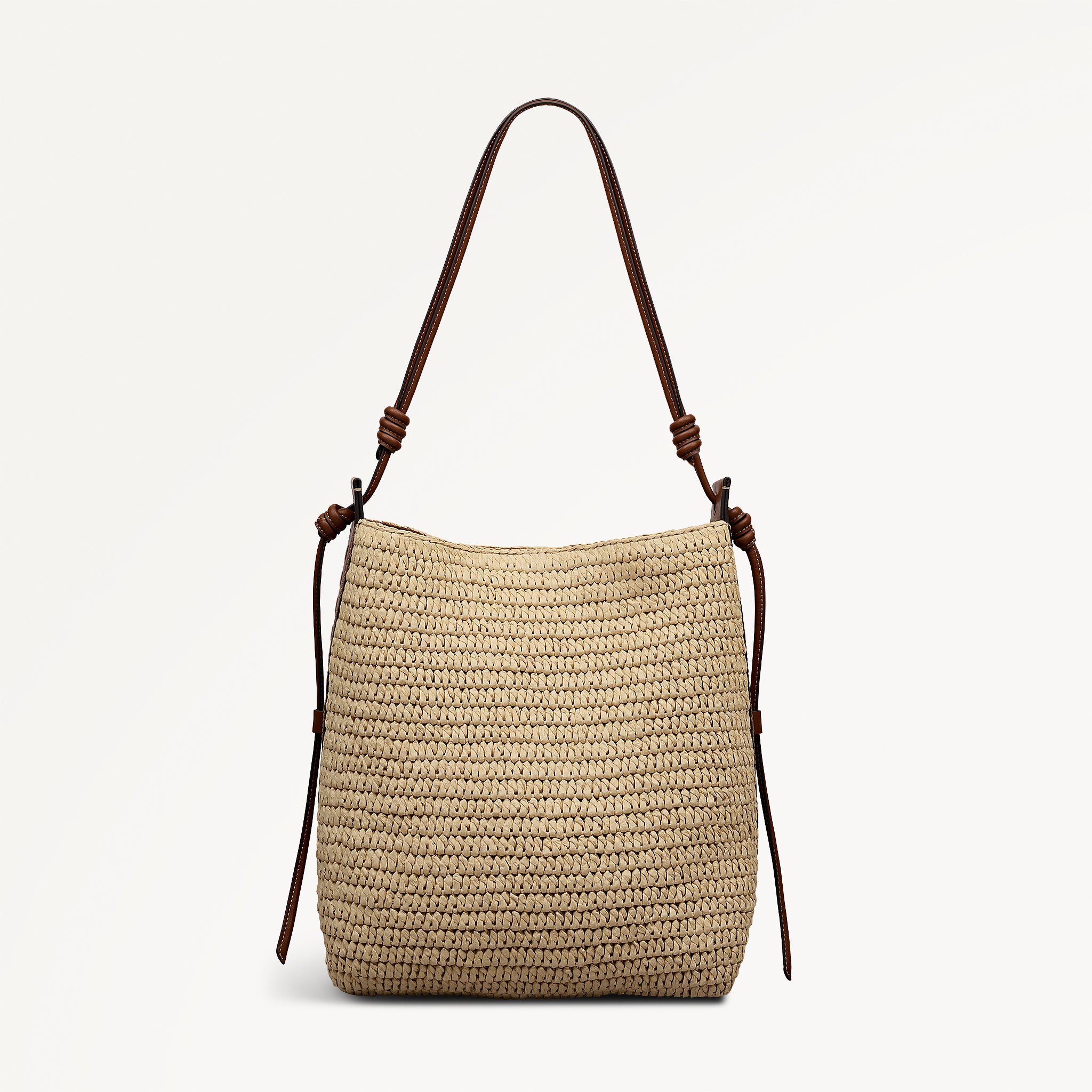 The Camden - Raffia Medium Open Top Shoulder Natural - 113487