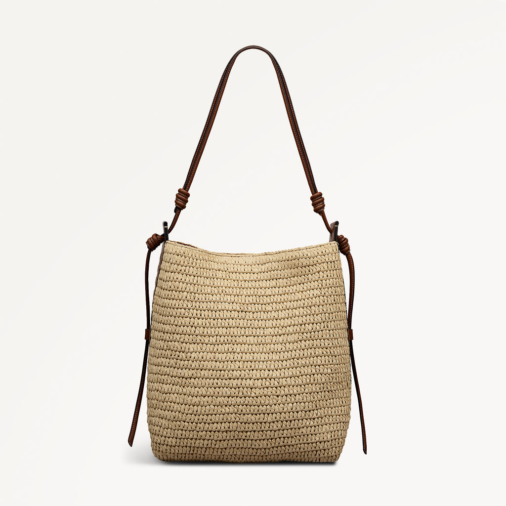 The Camden - Raffia Medium Open Top Shoulder Natural - 113487