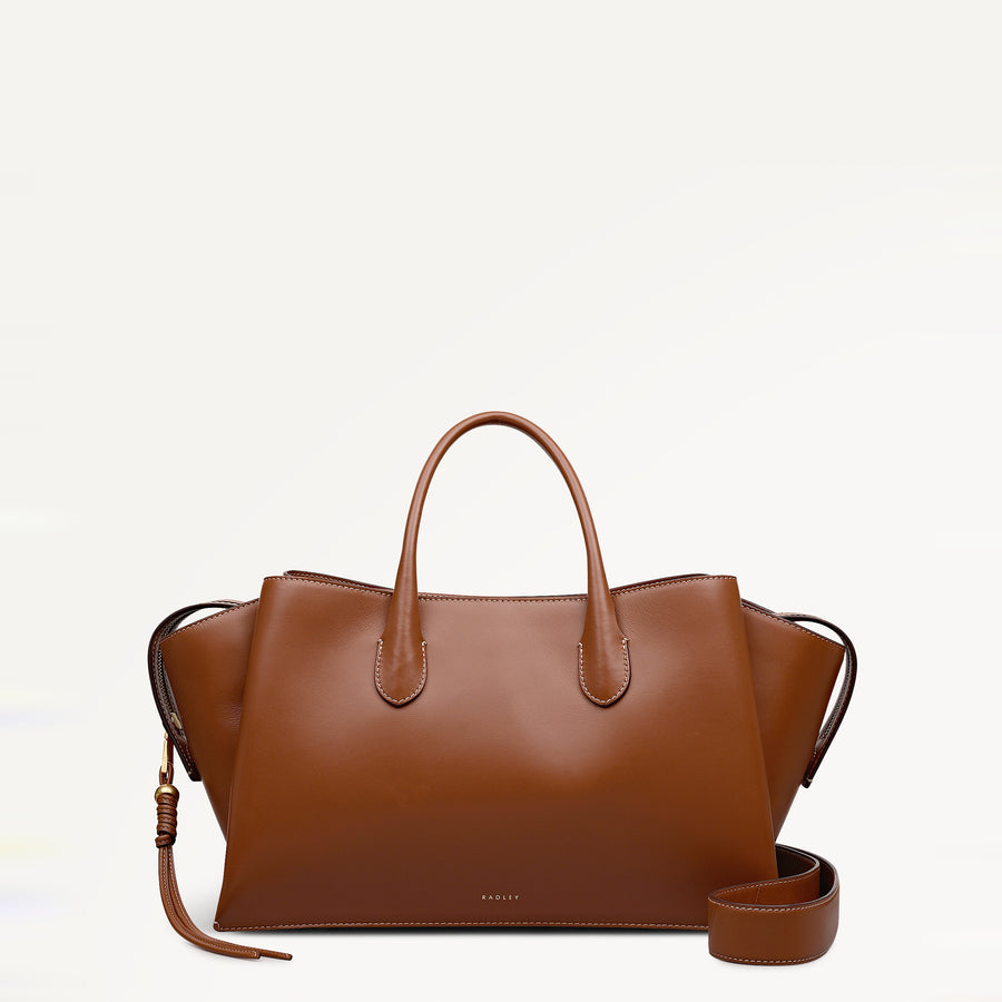 The Romilly Large Ziptop Grab Cognac - 113488