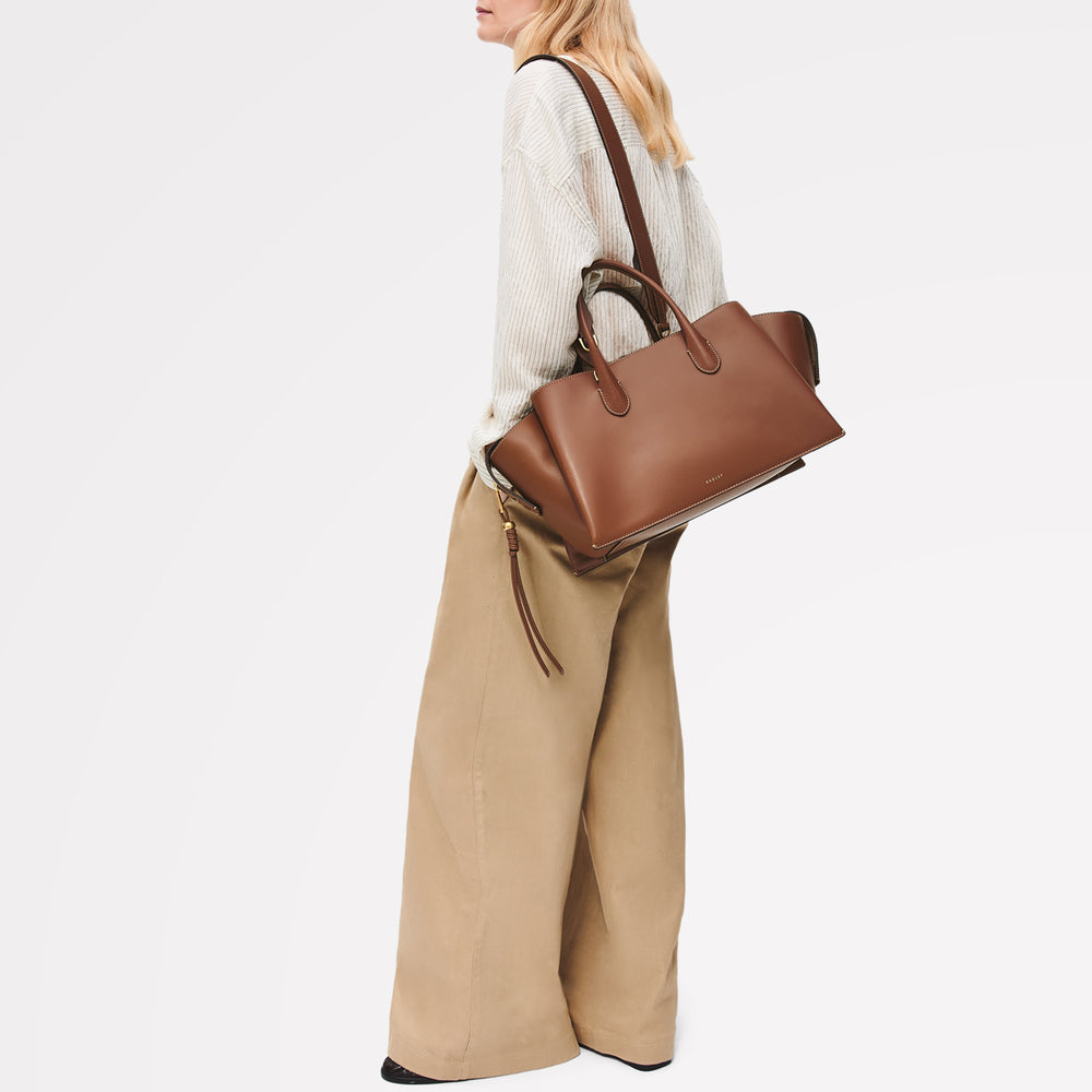 The Romilly Large Ziptop Grab Cognac - 113488