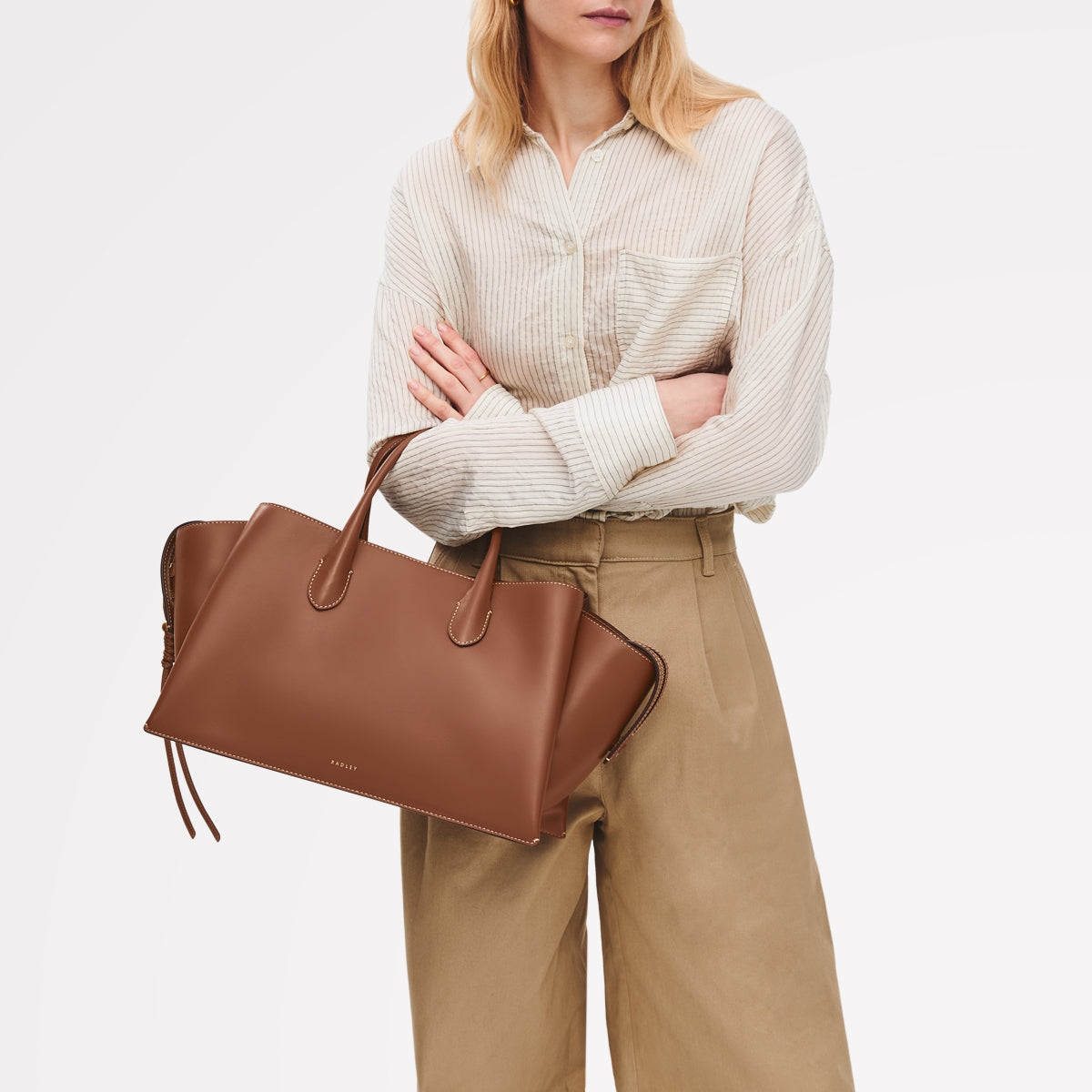 The Romilly Large Ziptop Grab Cognac - 113488