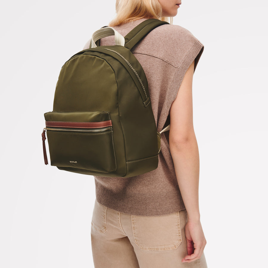 Halley Row Medium Ziptop Backpack Olive - 113494