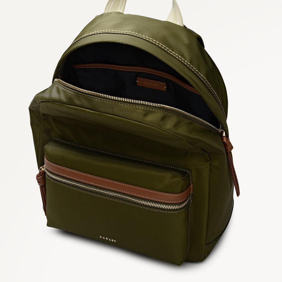 Halley Row Medium Ziptop Backpack Olive - 113494