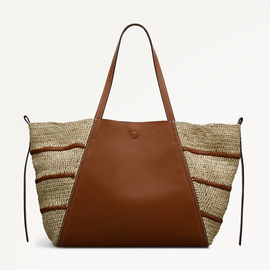 The Delphine - Raffia Extra Large Open Top Tote Natural - 113517