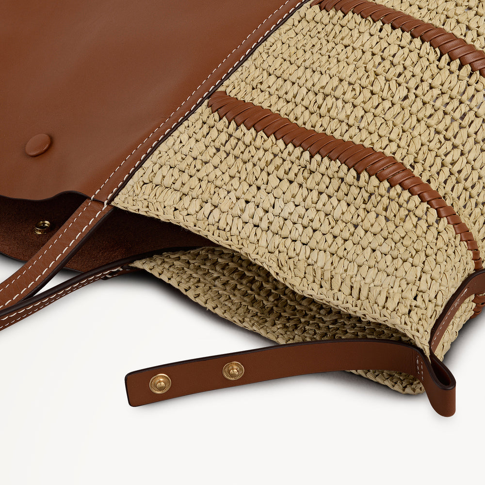 The Delphine - Raffia Extra Large Open Top Tote Natural - 113517