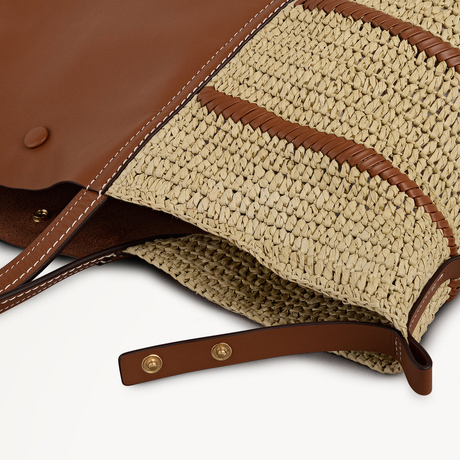 The Delphine - Raffia Extra Large Open Top Tote Natural - 113517