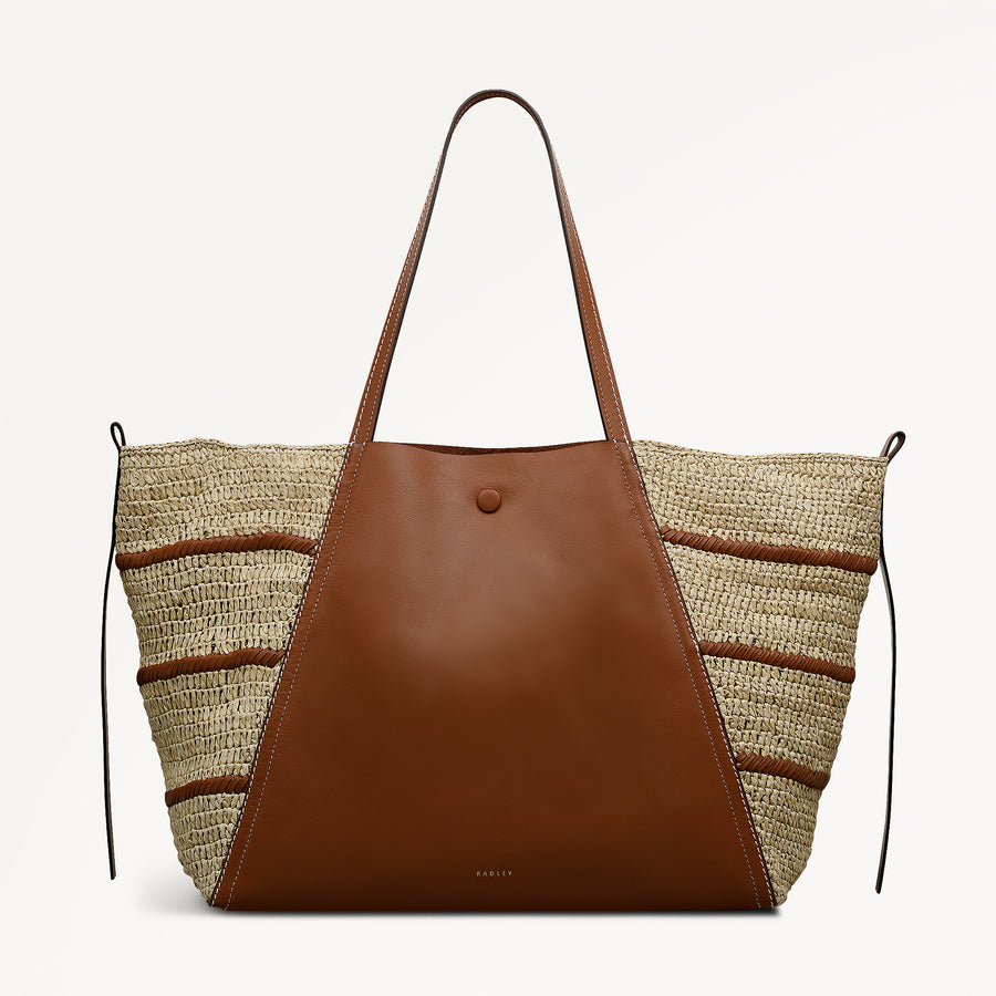 The Delphine - Raffia Extra Large Open Top Tote Natural - 113517