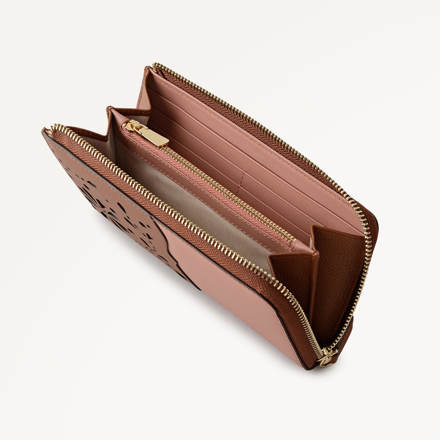 Chilworth Street - Cut Out Large Zip Around Wallet Carnation - 113536