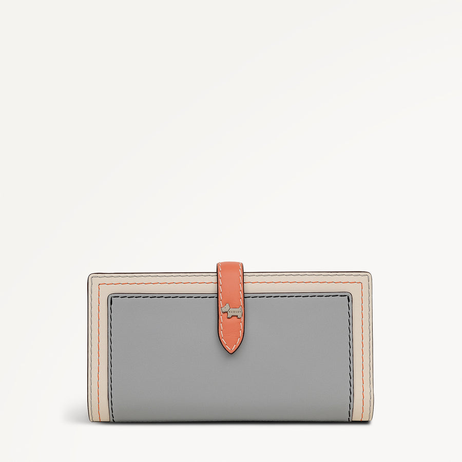 Willis Street - Colourblock Large Flapover Wallet Steel - 113548