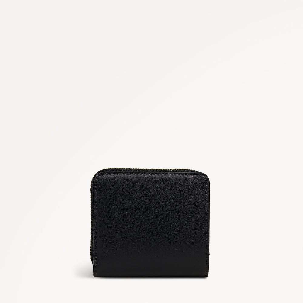 The Roxburgh - Perforated Medium Zip Around Wallet Black - 113557