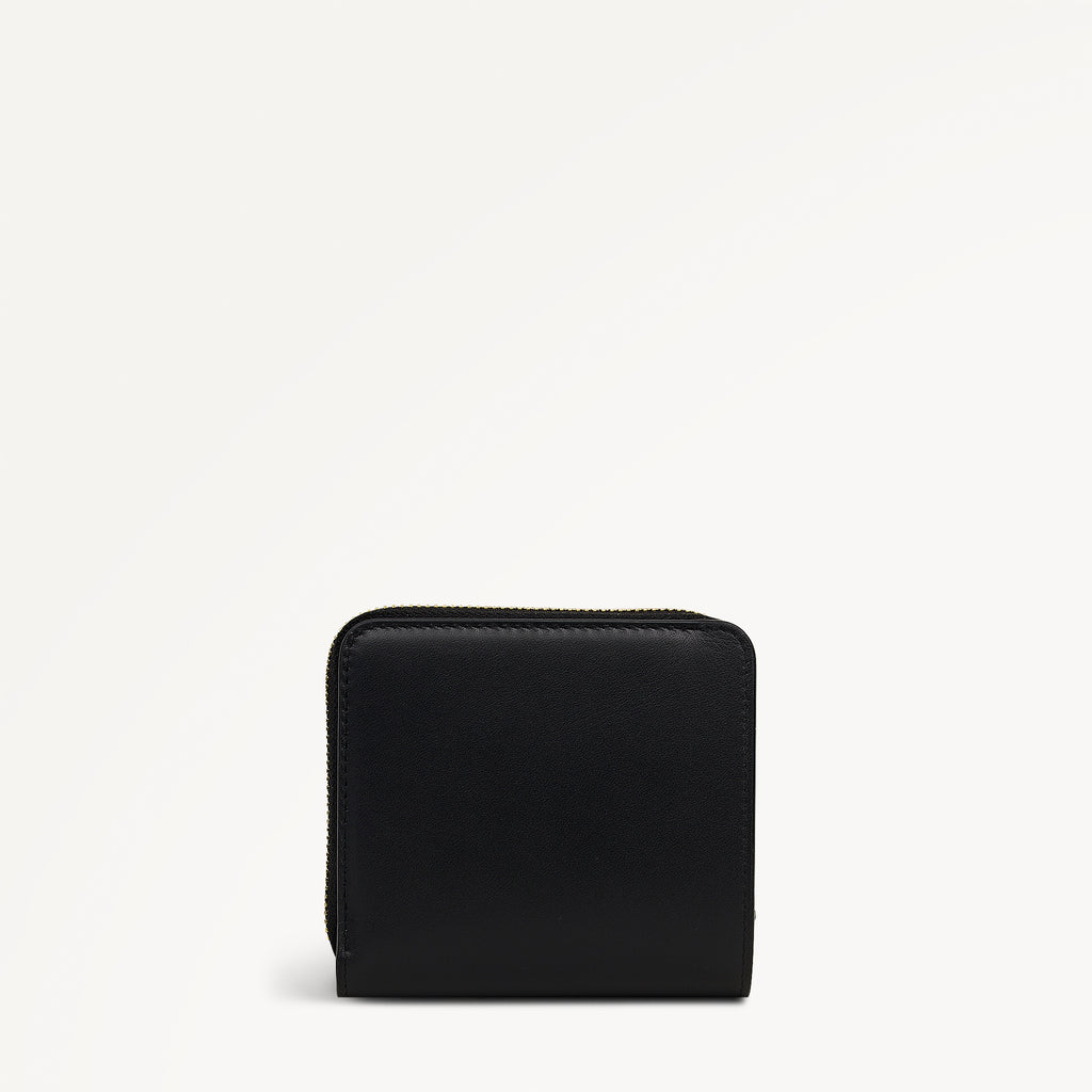 The Roxburgh - Perforated Medium Zip Around Wallet Black - 113557