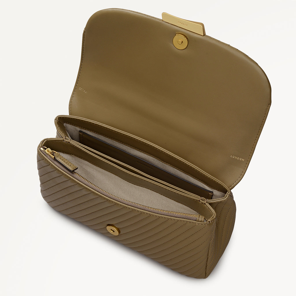 The Belsize - Quilt Medium Flapover Cross Body Acorn - 113562