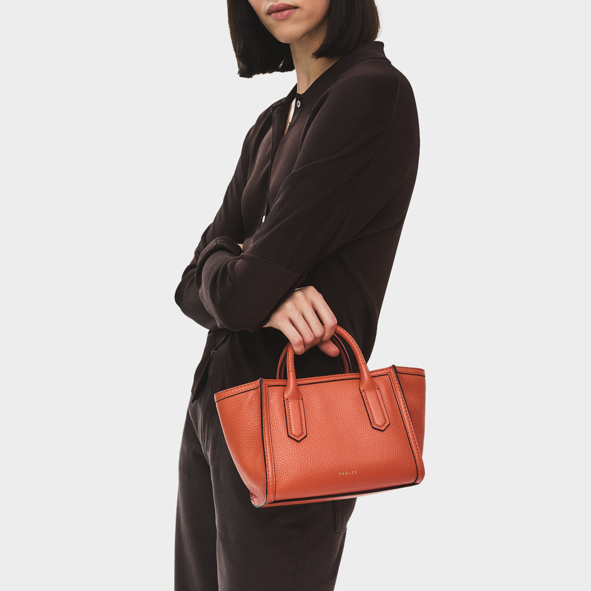 The Amelie Small Ziptop Satchel Terracotta - 113564