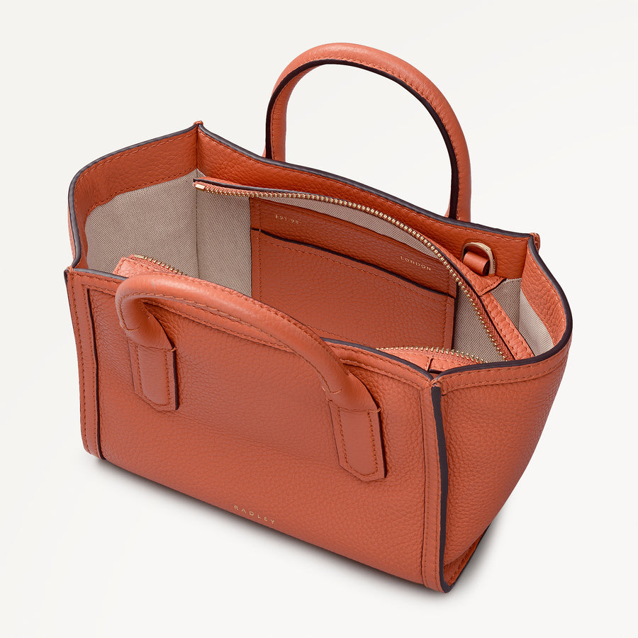 The Amelie Small Ziptop Satchel Terracotta - 113564