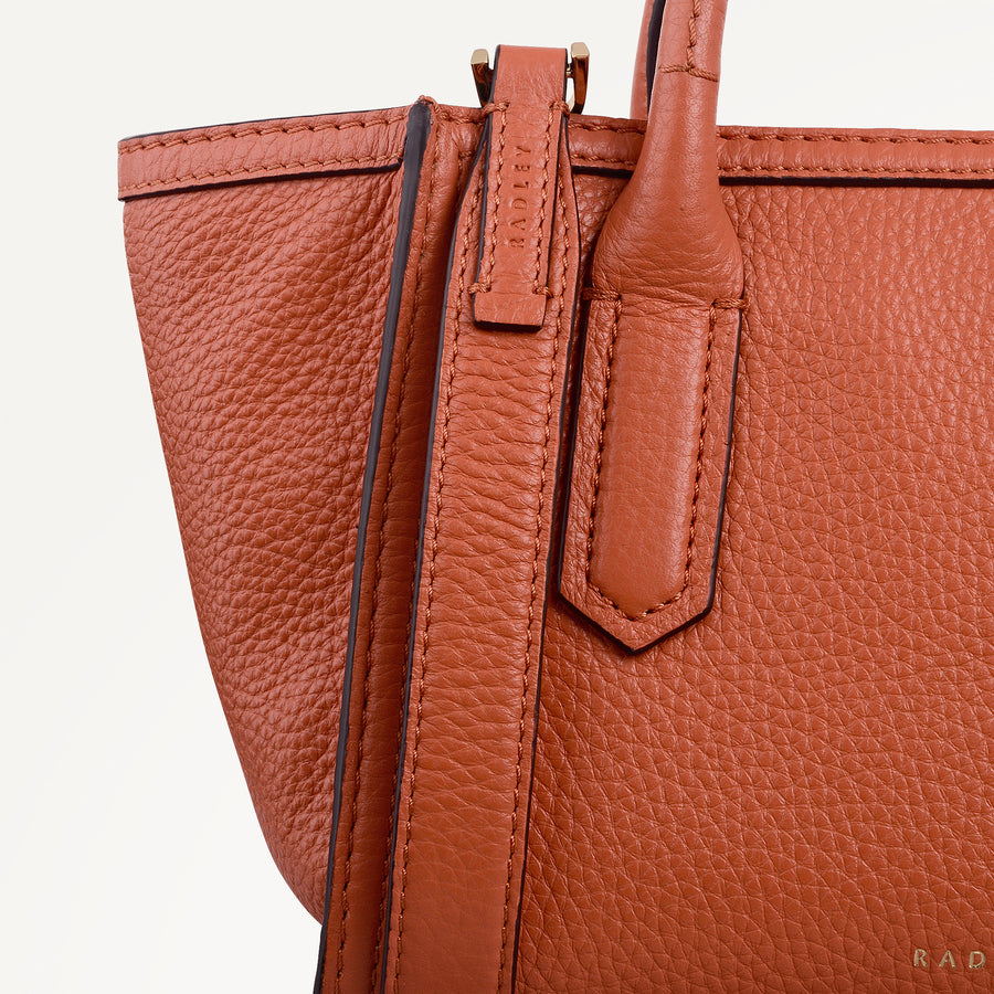 The Amelie Small Ziptop Satchel Terracotta - 113564