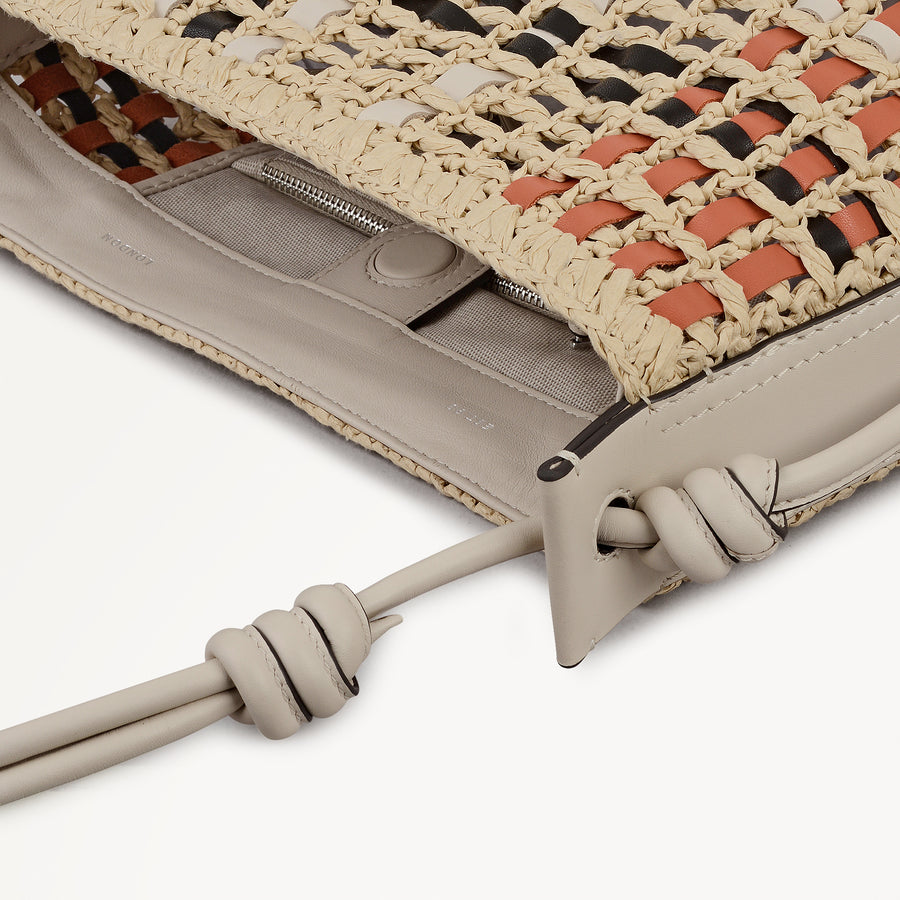 The Camden - Raffia Check Medium Open Top Shoulder Natural - 113565