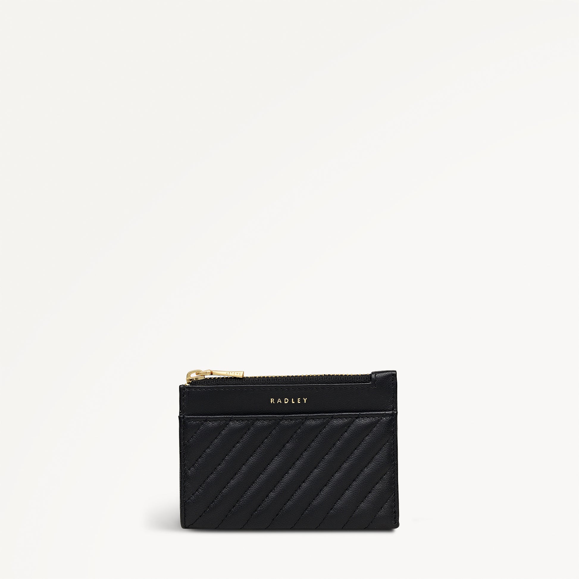 The Belsize - Quilt Small Zip Card & Coin Holder Black - 113566