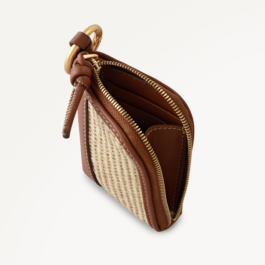Golden Lane - Raffia Small Bag Charm Cognac - 113568